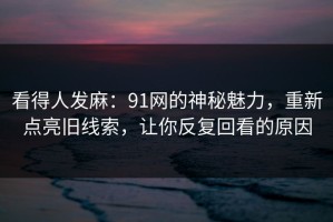 看得人发麻：91网的神秘魅力，重新点亮旧线索，让你反复回看的原因